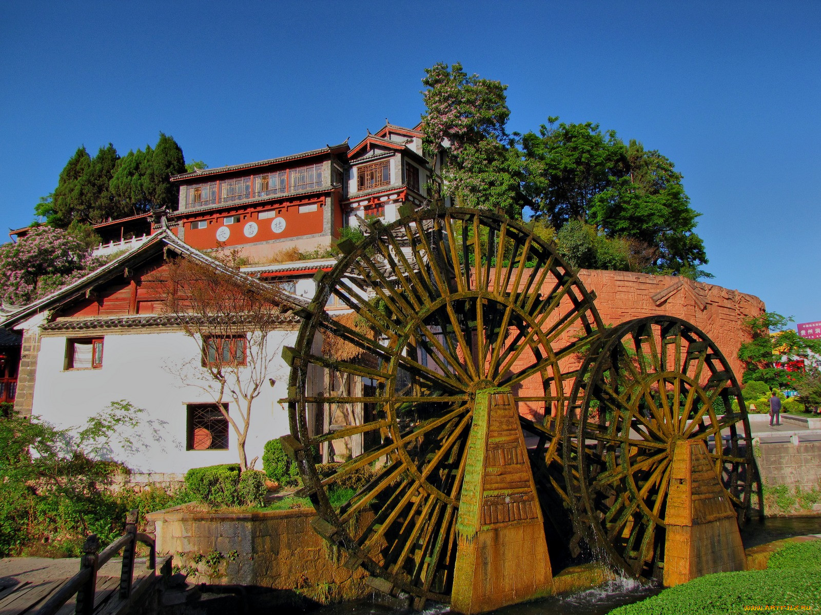 lijiang, water, wheel, yunnan, province, china, , 